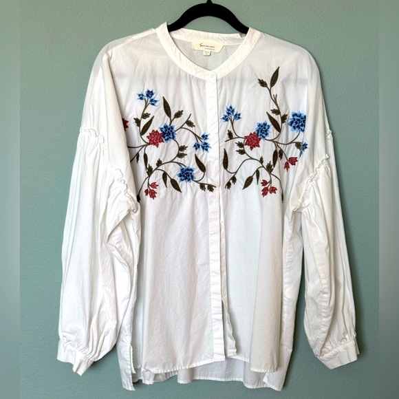 Two by Vince Camuto Tops - **Casual White Long Sleeved Cotton Shirt for Sale!**